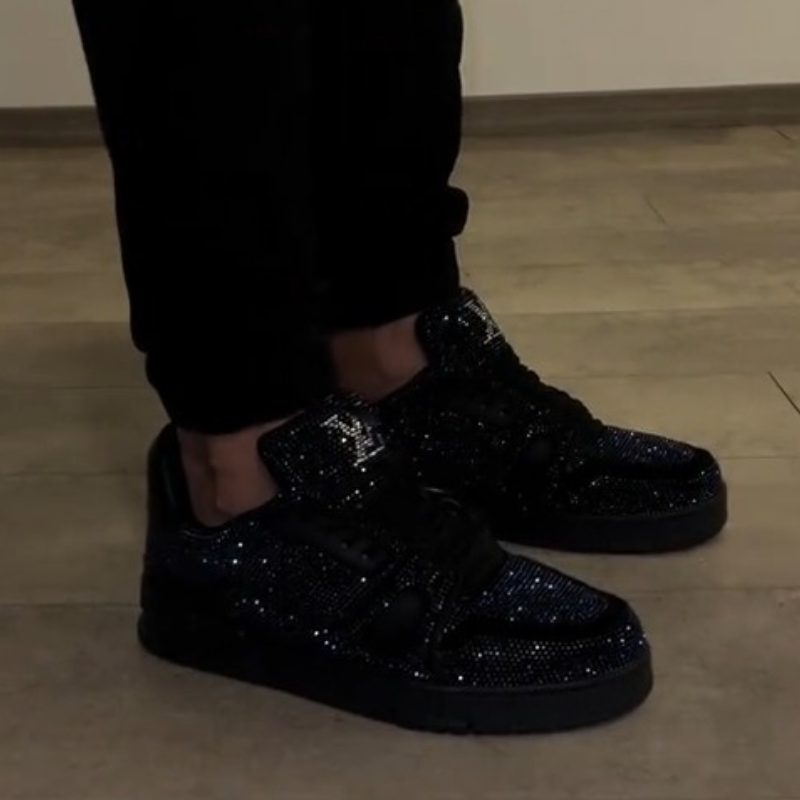 Bold Embellished Court Sneakers – Shine & Edge