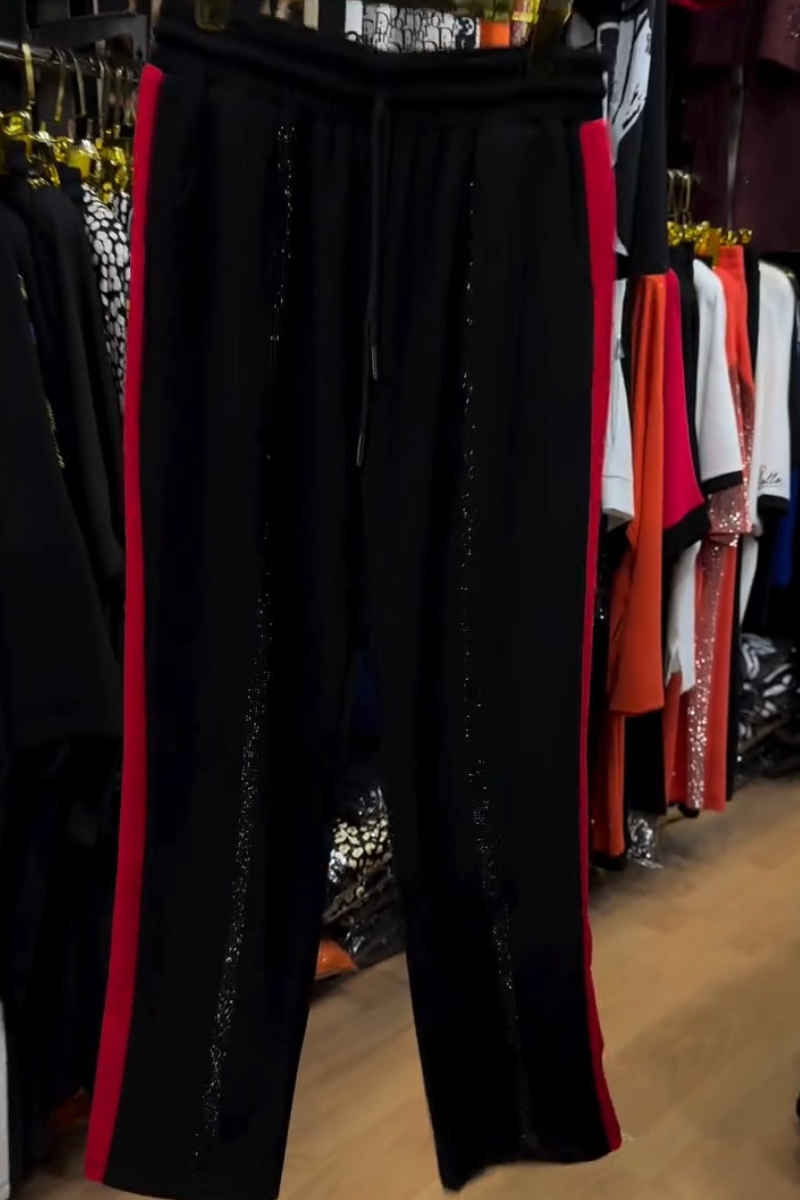 Men’s Hooded Zip-Up Tracksuit Set With Glitter Trim