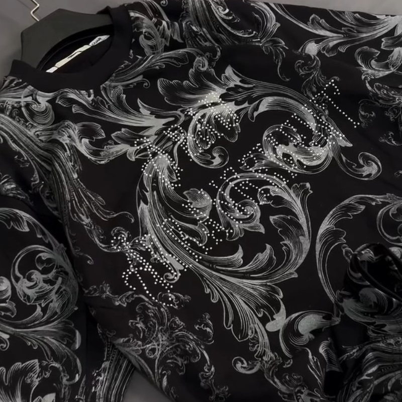 Men's Snake And Apple Print T-Shirt