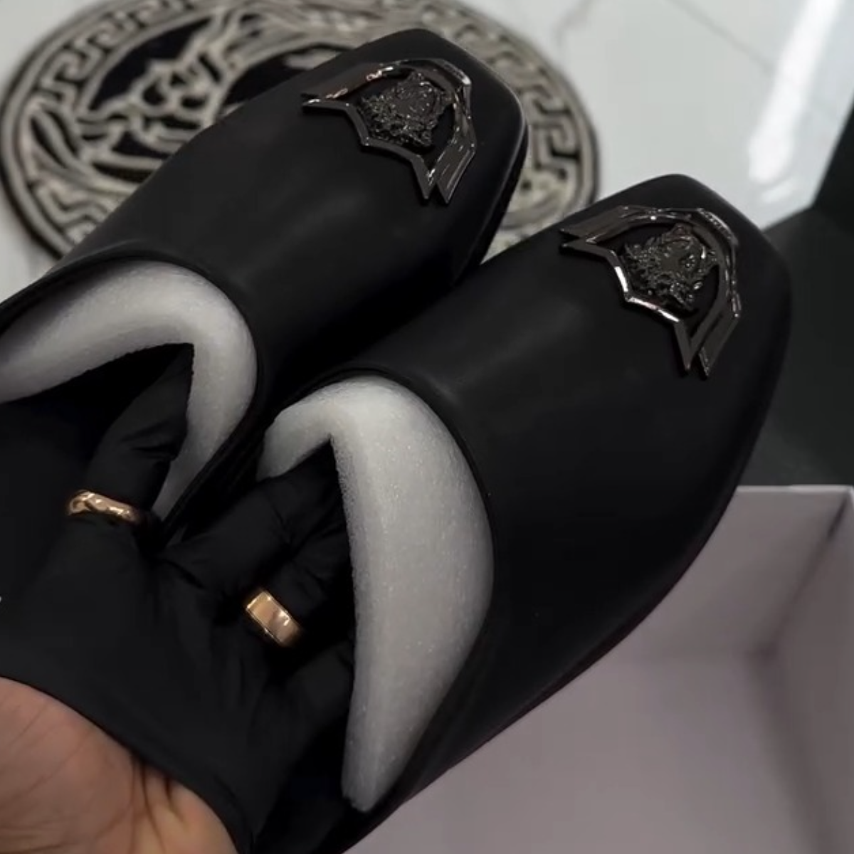 Luxury Leather Half Slipper