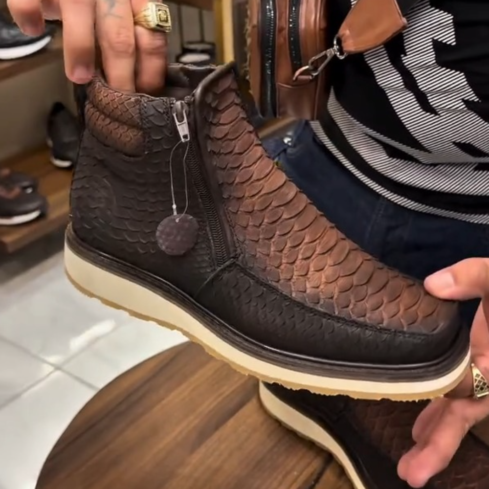 Men's High Quality Texture Mid-Tops Boots