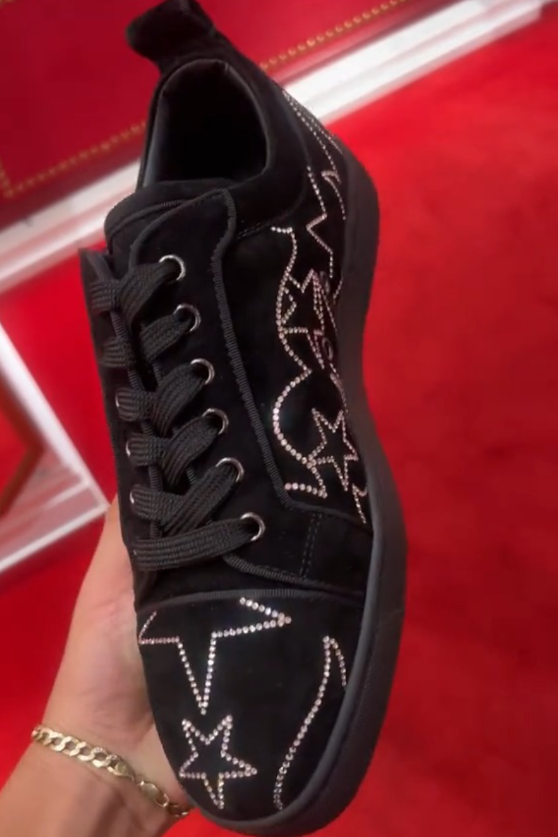 Bold Embellished Court Sneakers