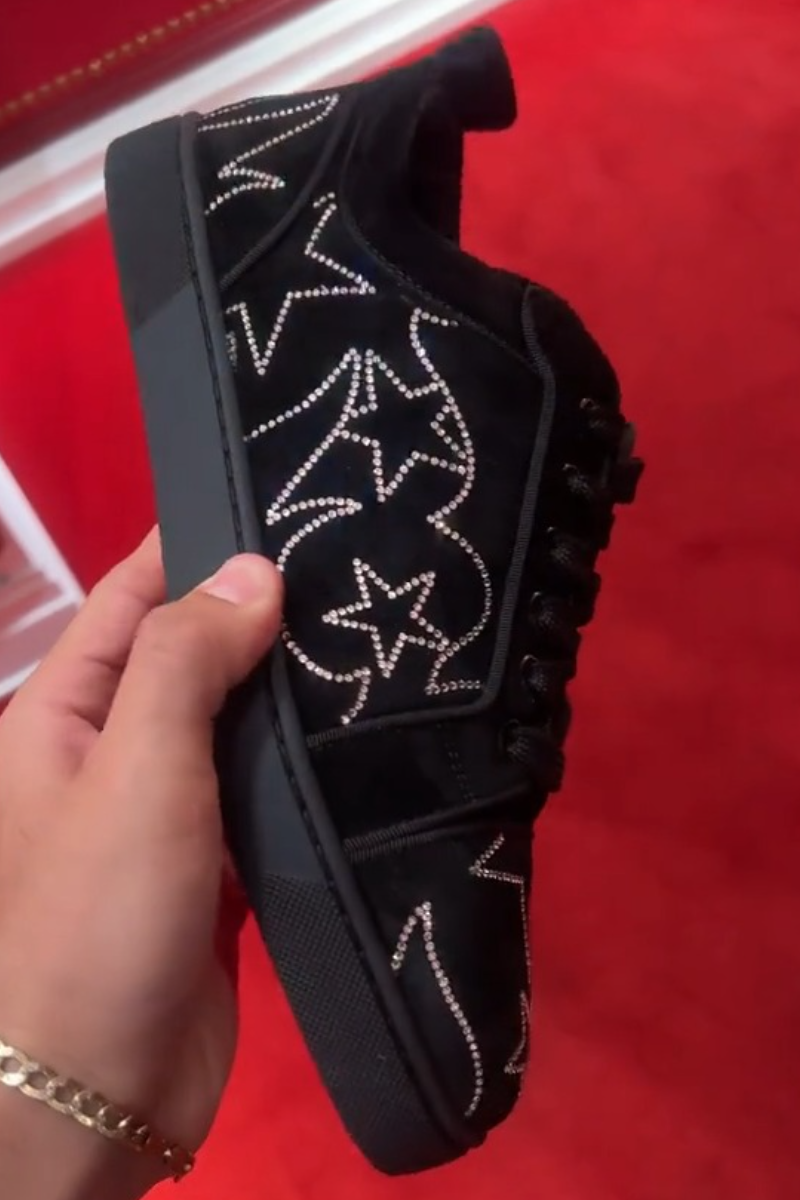 Bold Embellished Court Sneakers