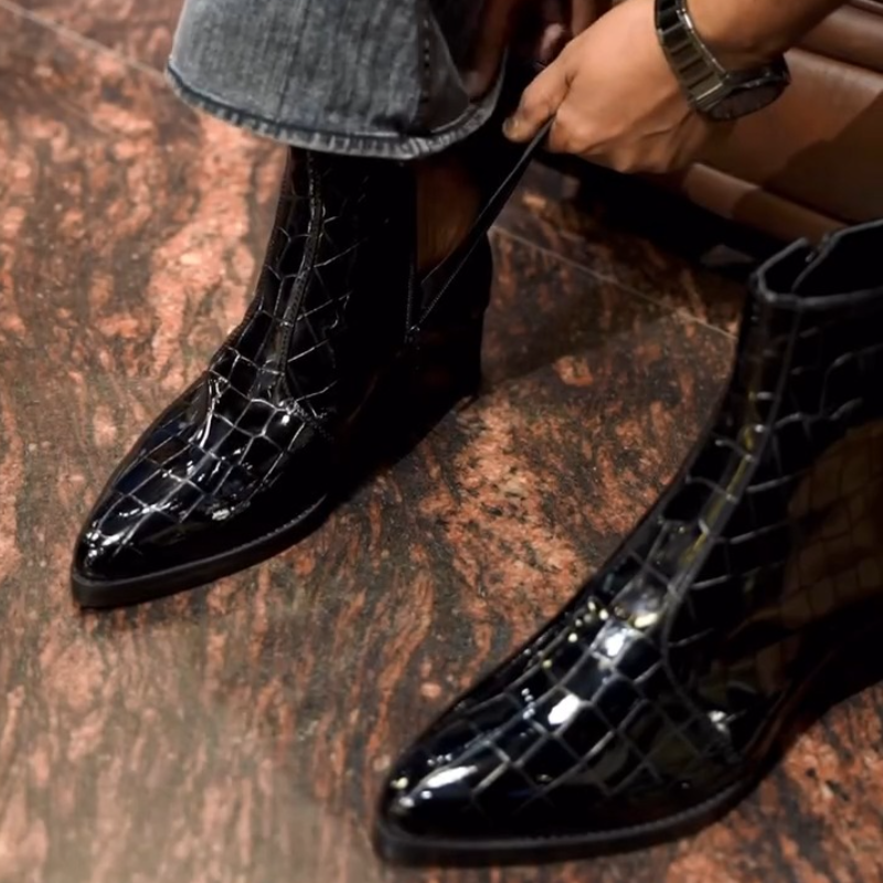 Russel Patent Croc Boots
