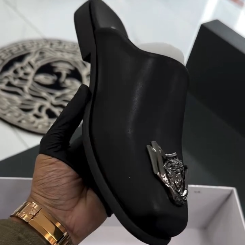 Luxury Leather Half Slipper