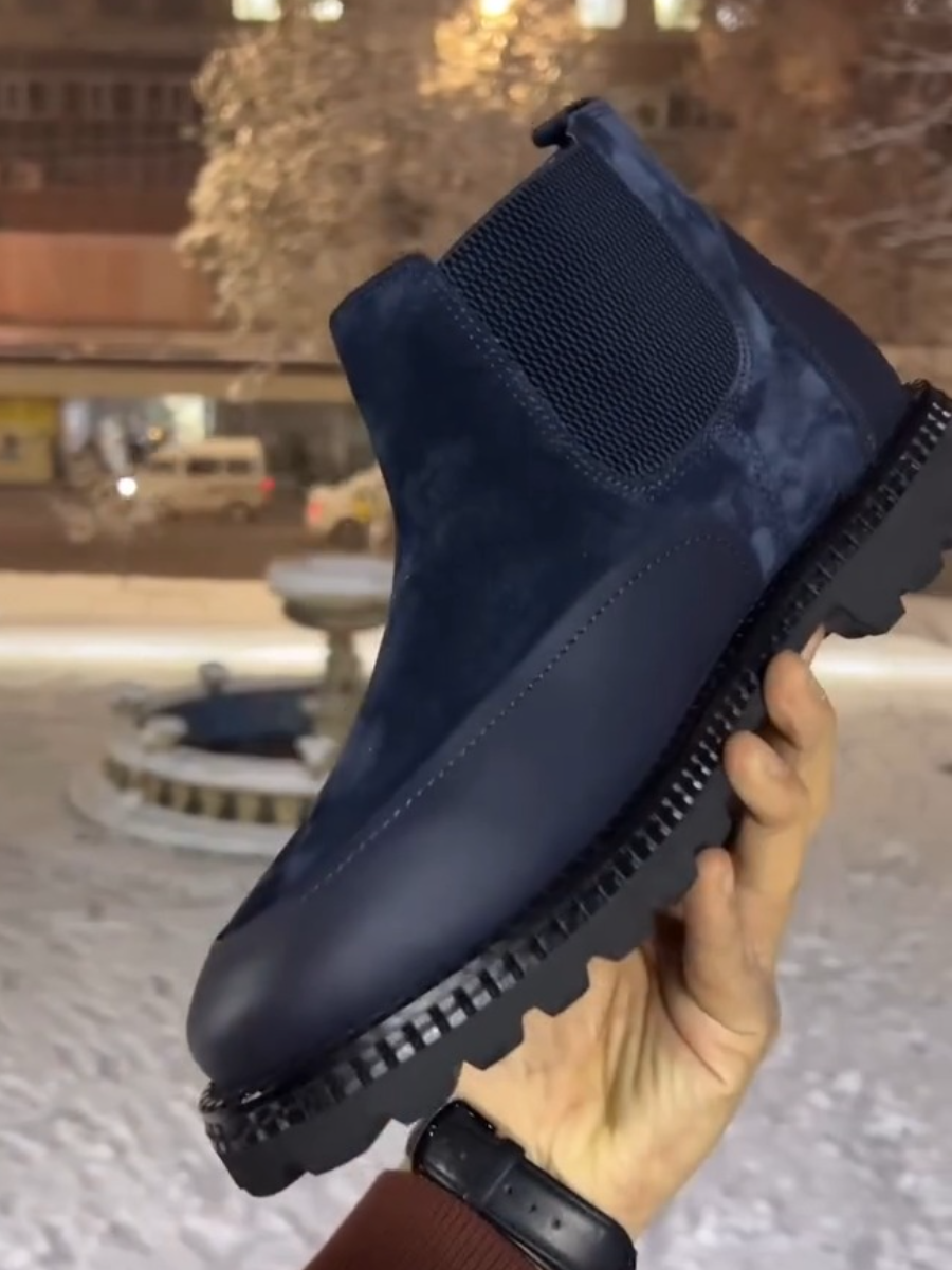 Men’s Winter Chelsea Boots With Warm Fur Lining & Anti-Slip Sole