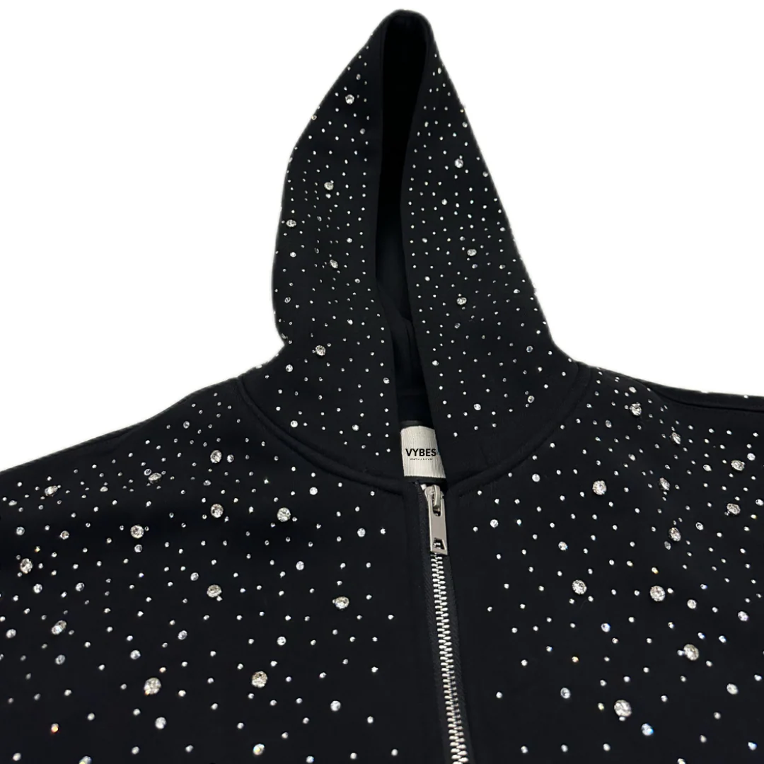 Men's Rhinestone Galaxy Zip Up