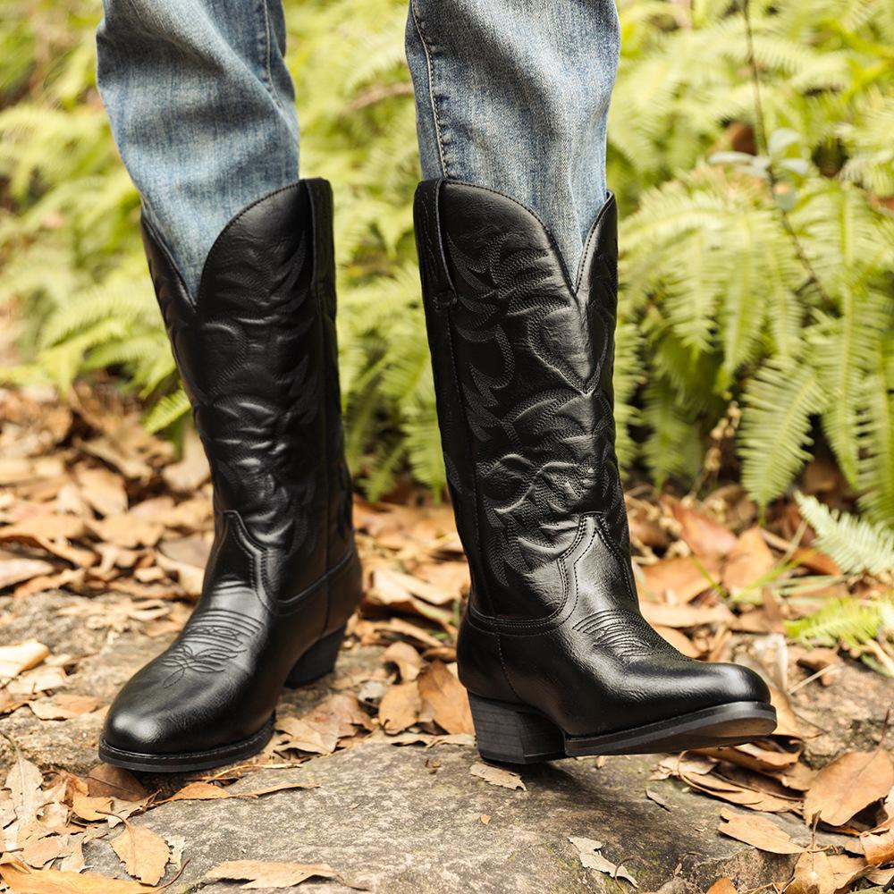 Embroidered High Heel Men's Mugen Boots