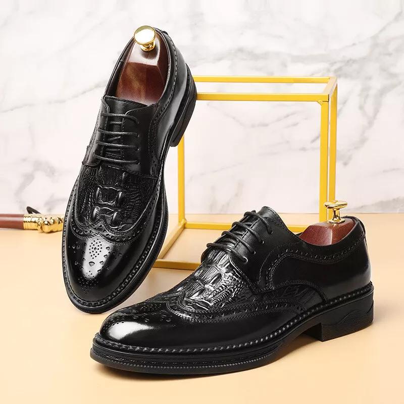 Skeletonized Business Casual Leather Shoes