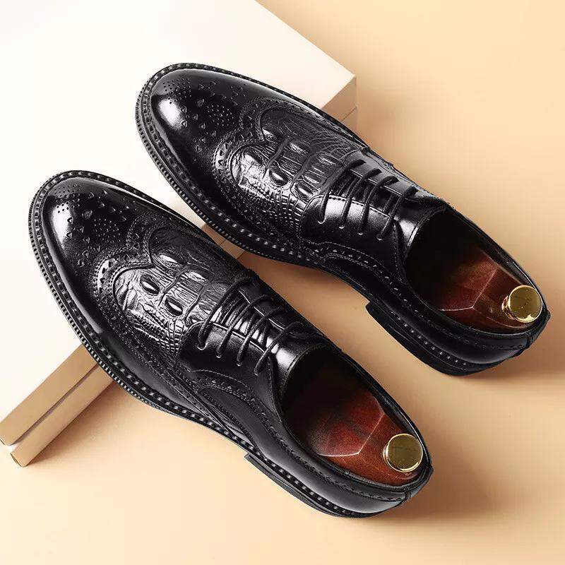 Skeletonized Business Casual Leather Shoes
