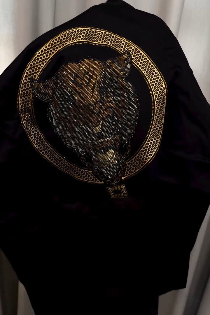 Embroidered Tiger Pattern Formal Shirt For Men