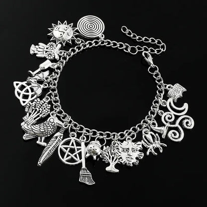 🔥Last Day 49% OFF - 🧙🖤Vintage Witchy Charm Bracelet