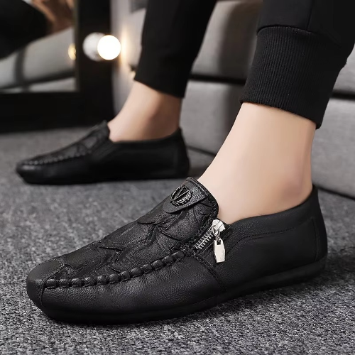 Men's Fashion Casual Leather Shoes With A Zip