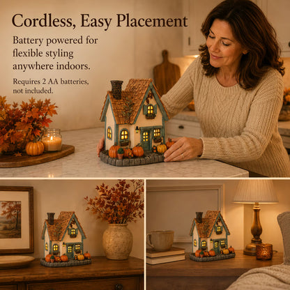 🎃🏡Vintage Light-Up Pumpkins Cottage