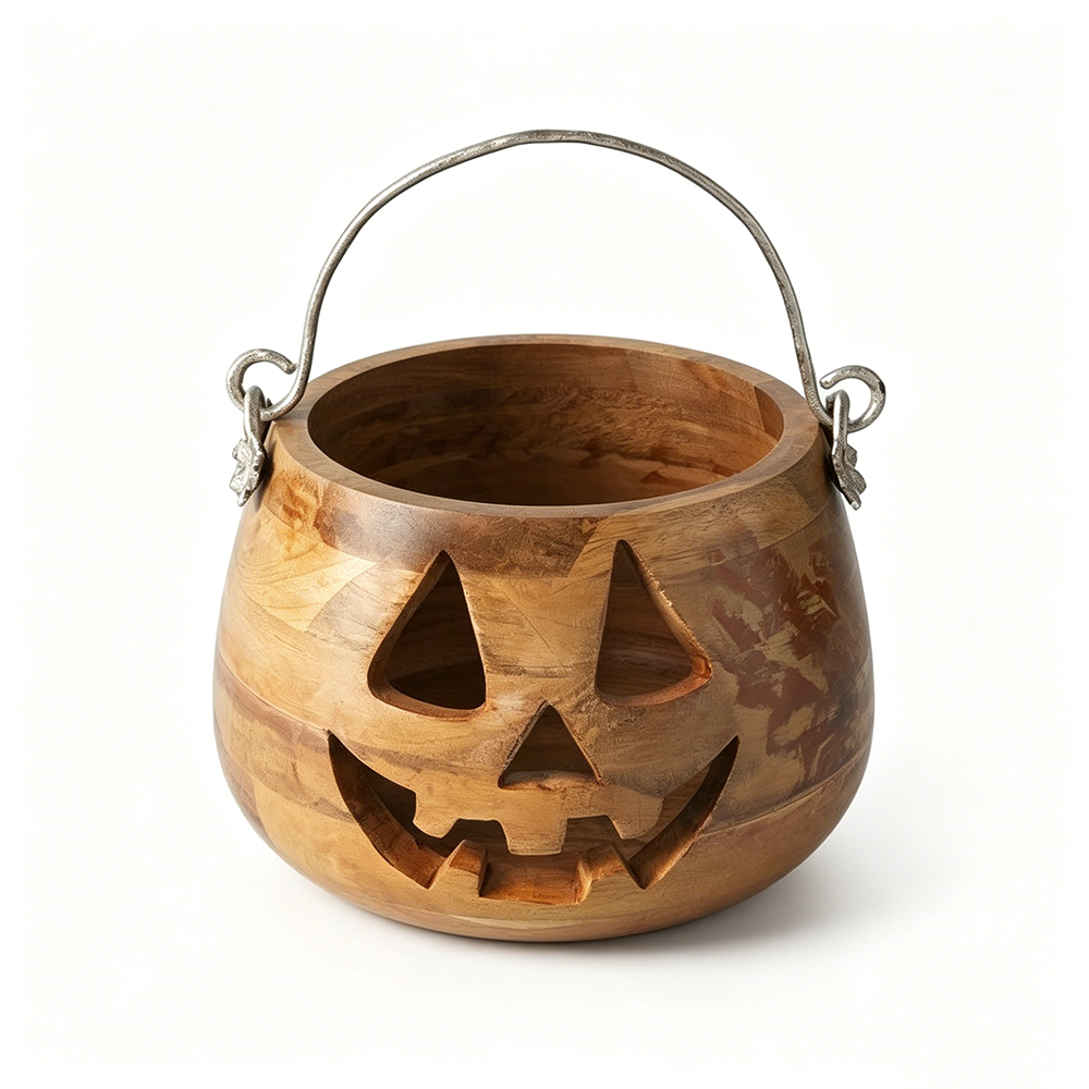 2026 Halloween Wooden Pumpkin Bucket