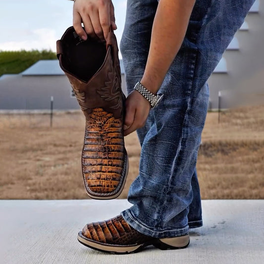 Men's Square-toe Embroidered Western Cowboy Boots
