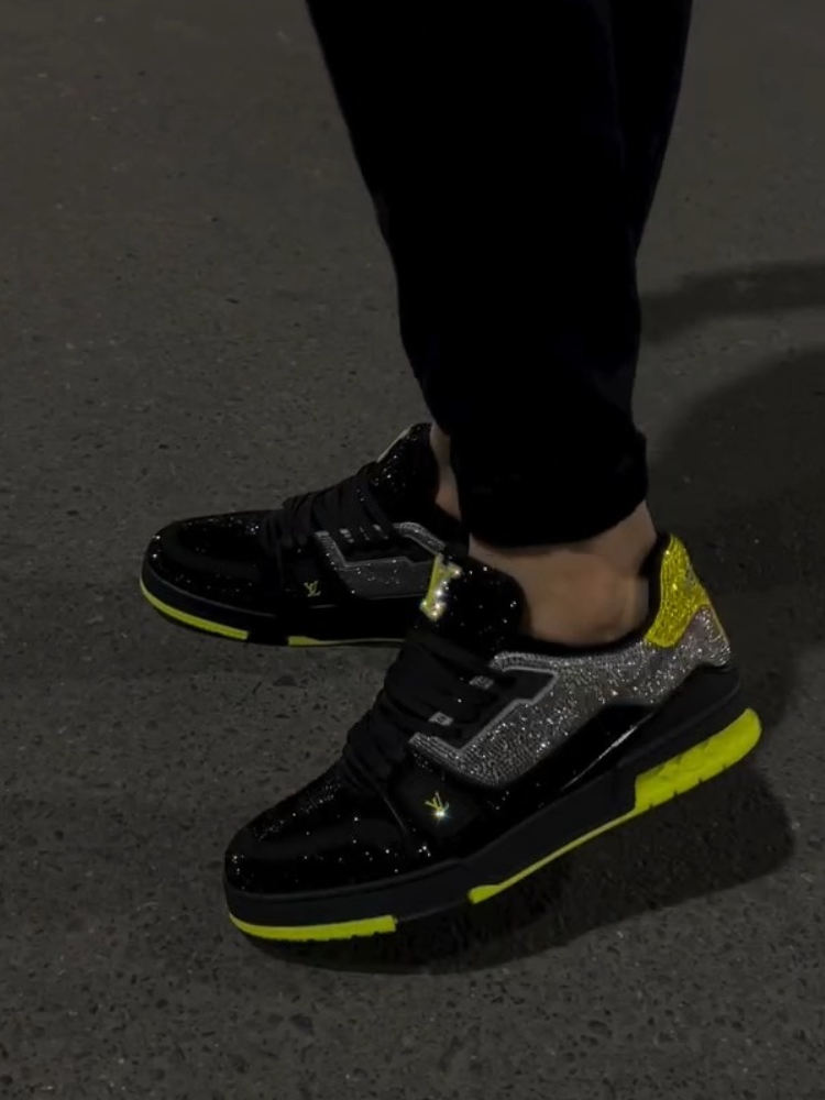 Men's Yellow And Black Two-Tone Casual Shoes