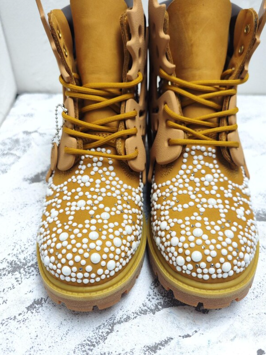 Galaxy Spike Art Boots – Handcrafted 3D Leather Design