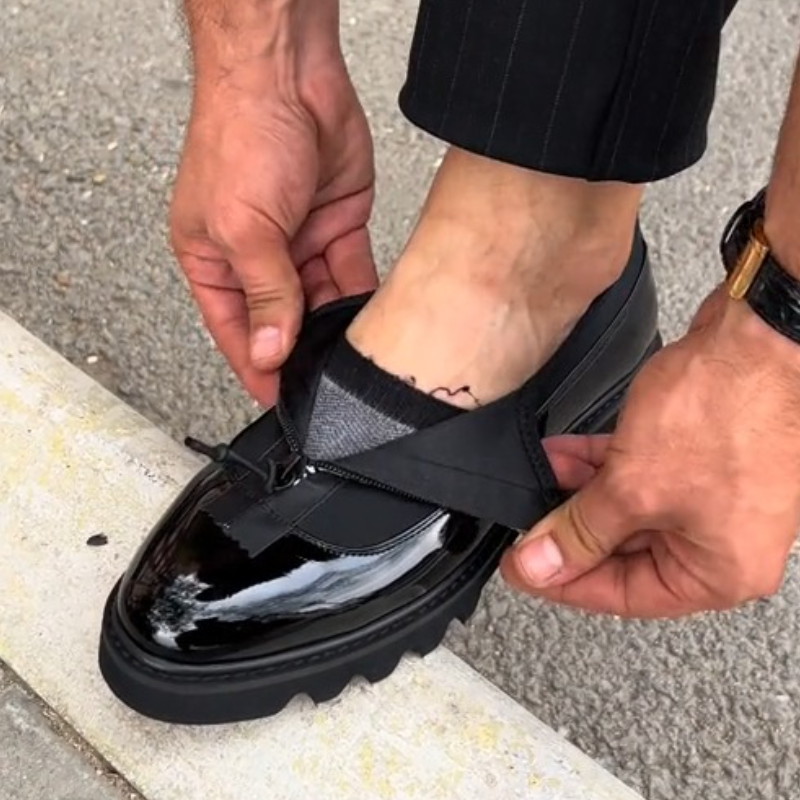 Men's Leather Zipper Shoes