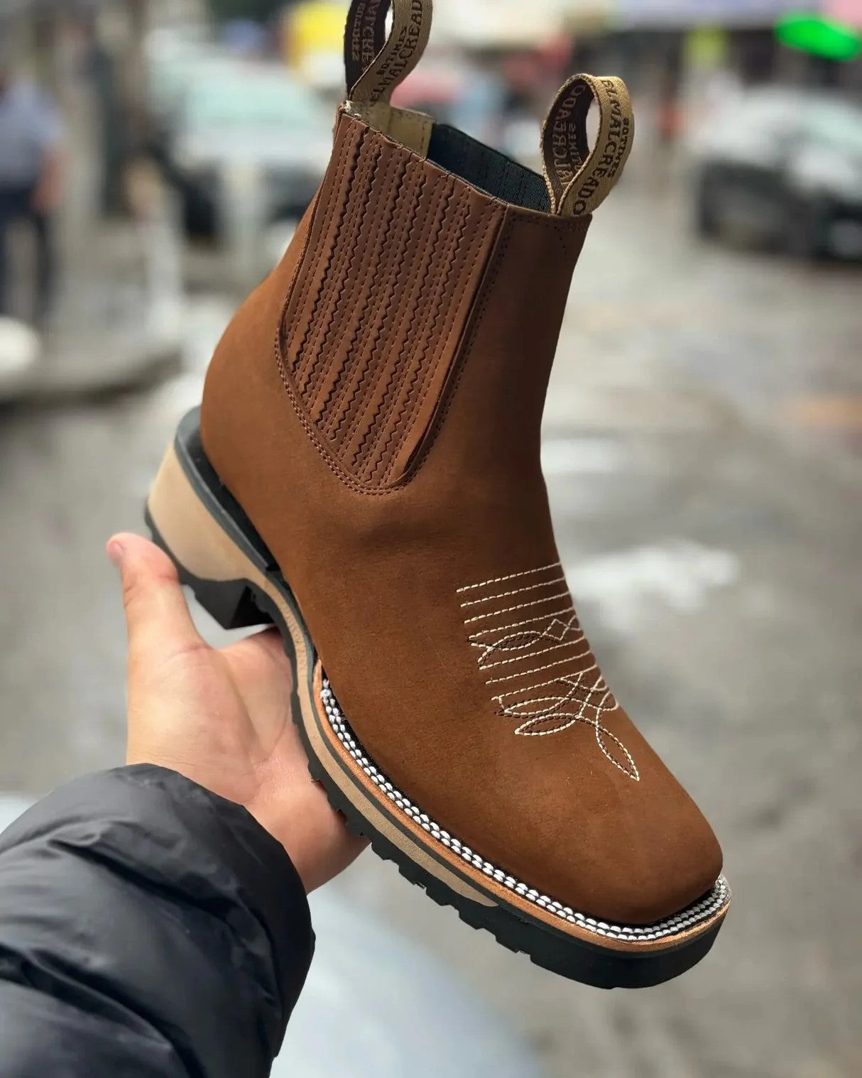 Men's Short Western Square Toe Boots