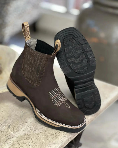 Men's Short Western Square Toe Boots