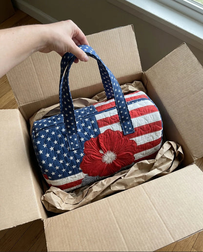 Handmade Quilted USA Tote Bag