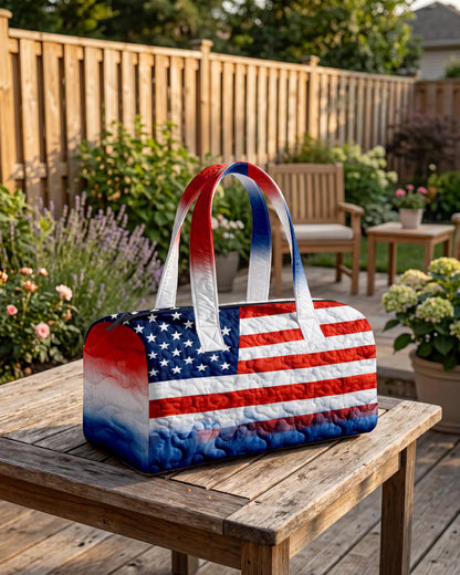 Handmade Quilted USA Tote Bag
