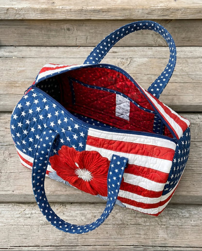Handmade Quilted USA Tote Bag