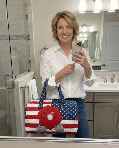 Handmade Quilted USA Tote Bag