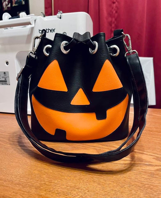 Pumpkin drawstring bag