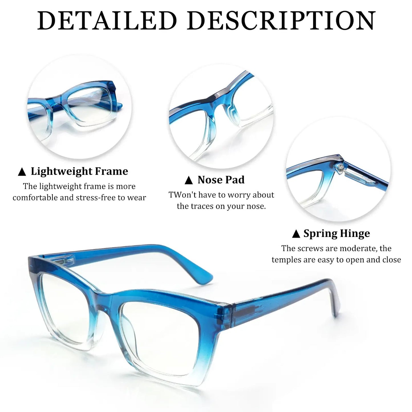 👓Anti Blue Light Glasses Set 4 Pairs Oprah Style Unisex Reading Glasses