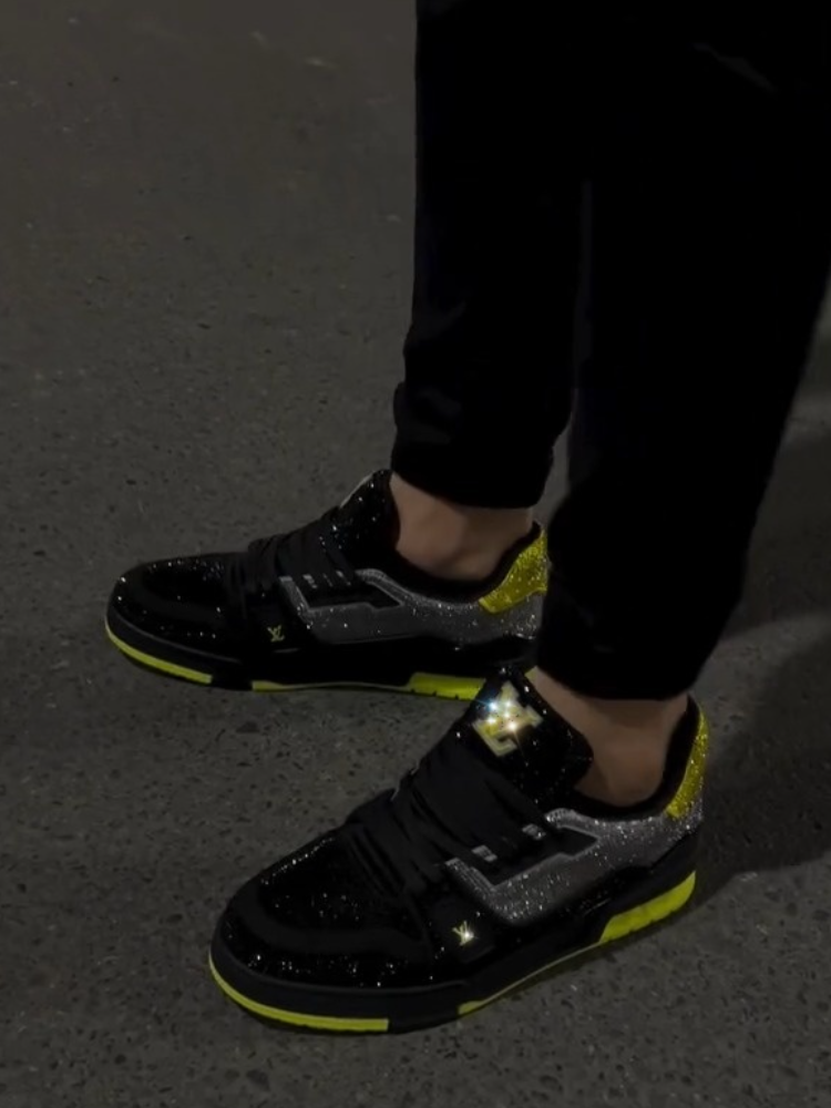 Men's Yellow And Black Two-Tone Casual Shoes