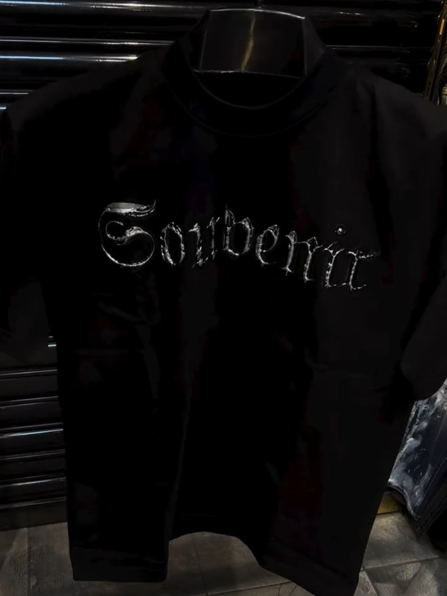 Men’s Black Pigeon Embroidered Shirt