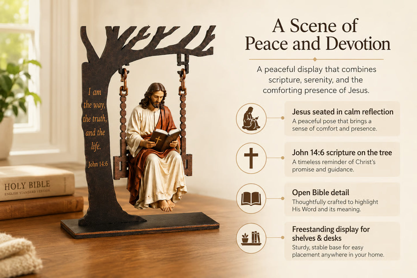 🔥Last Day 50% OFF - ✝️📚Christian Jesus Swing Ornament