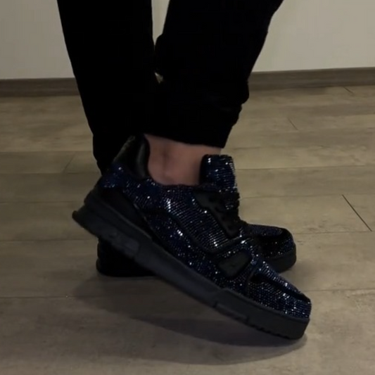 Bold Embellished Court Sneakers – Shine & Edge