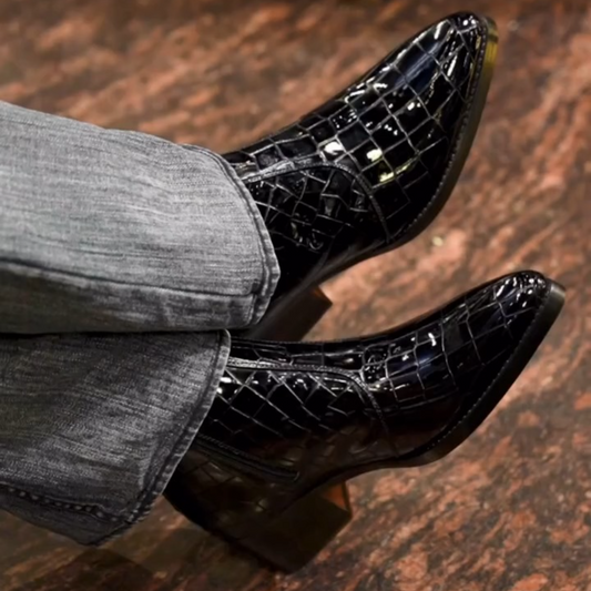 Russel Patent Croc Boots