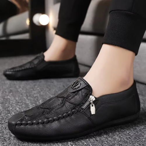 Men's Fashion Casual Leather Shoes With A Zip