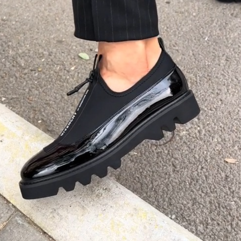 Men's Leather Zipper Shoes