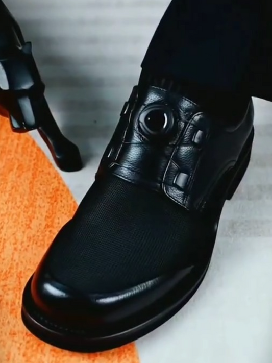 Slip-On Oxford Shoes With Adjustable Knob Closure – Elegant & Easy Fit