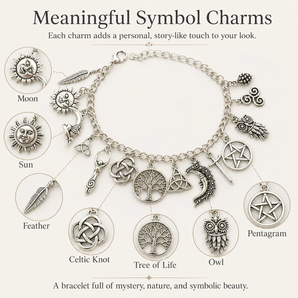 🔥Last Day 49% OFF - 🧙🖤Vintage Witchy Charm Bracelet