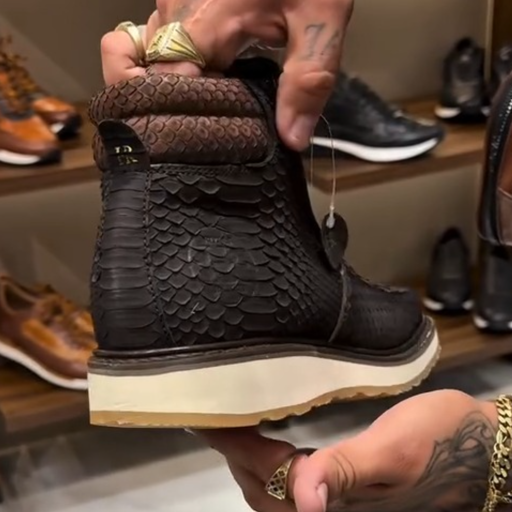 Men's High Quality Texture Mid-Tops Boots