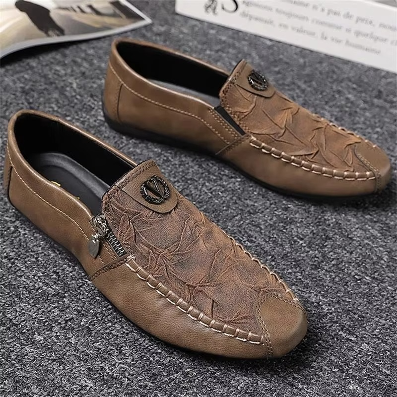 Men's Fashion Casual Leather Shoes With A Zip