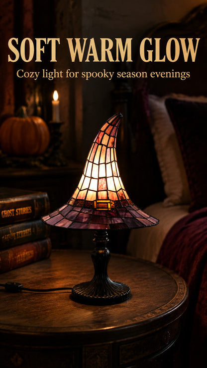 Stained Glass Witch Hat Lamp