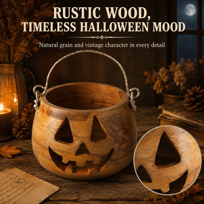 2026 Halloween Wooden Pumpkin Bucket