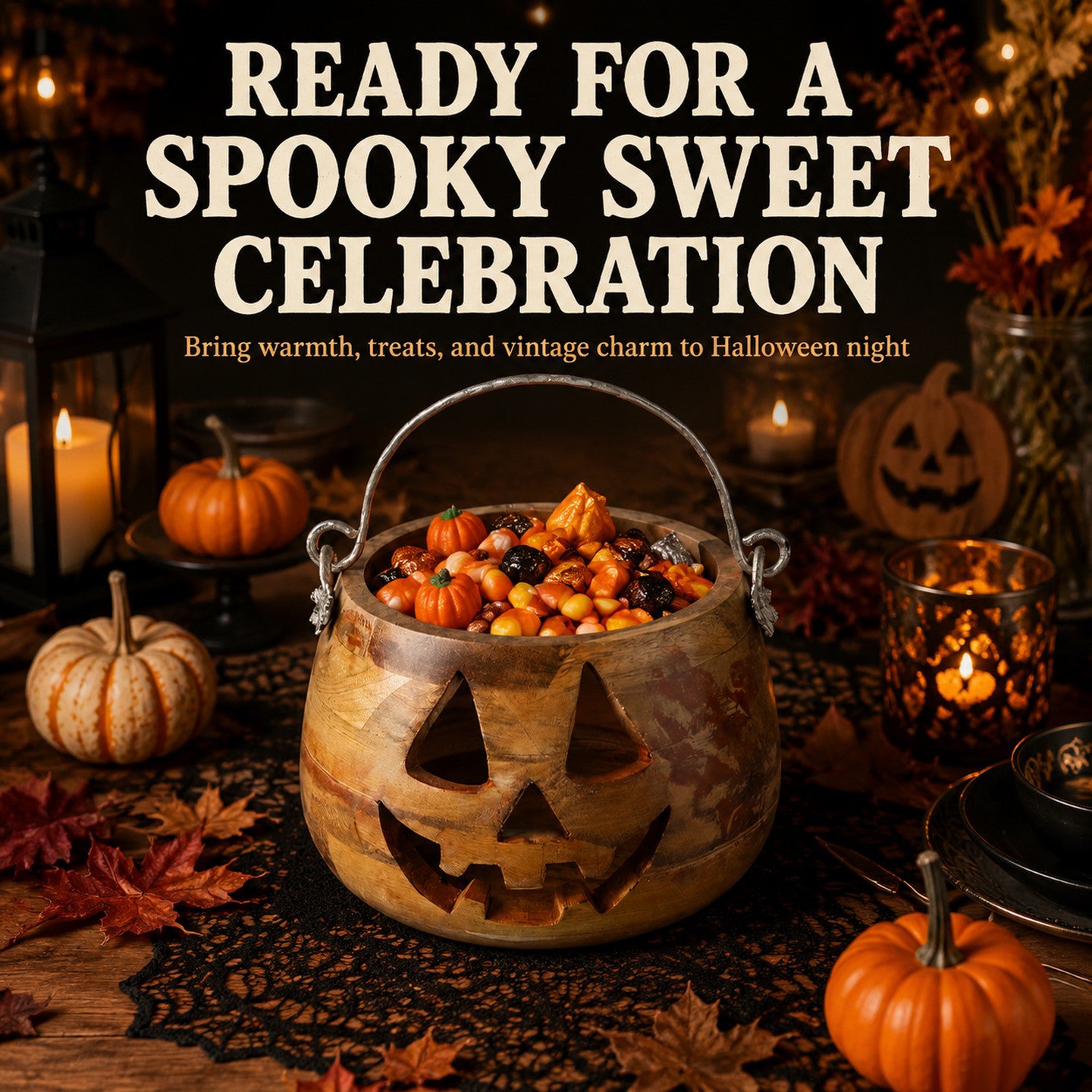 2026 Halloween Wooden Pumpkin Bucket