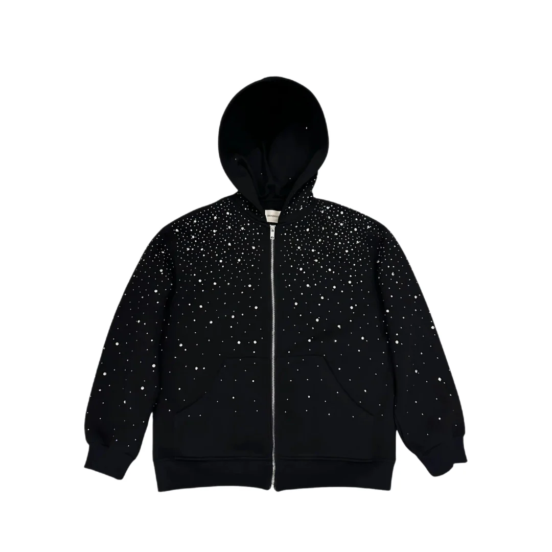 Men's Rhinestone Galaxy Zip Up