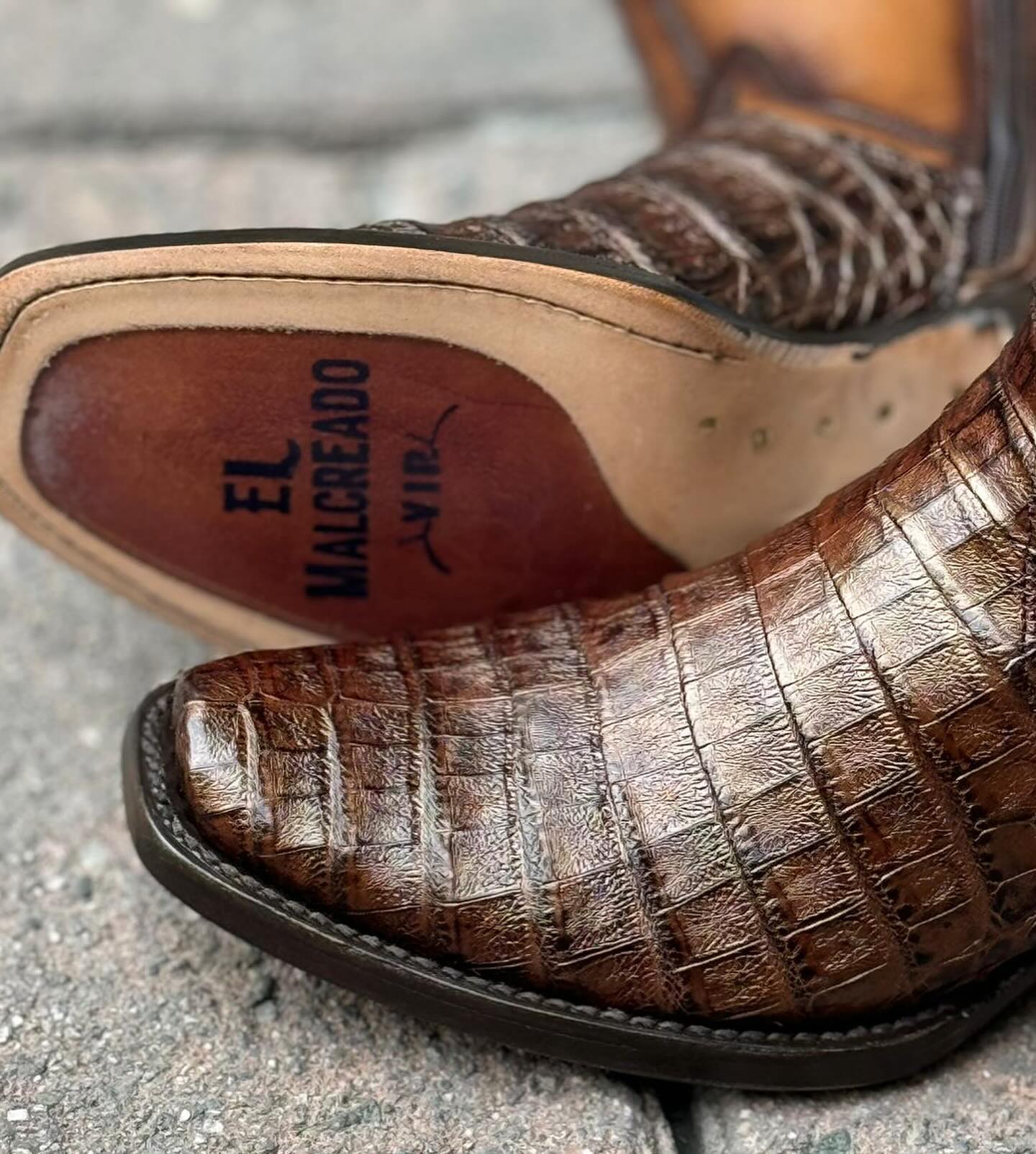 M Logo Leather Boots