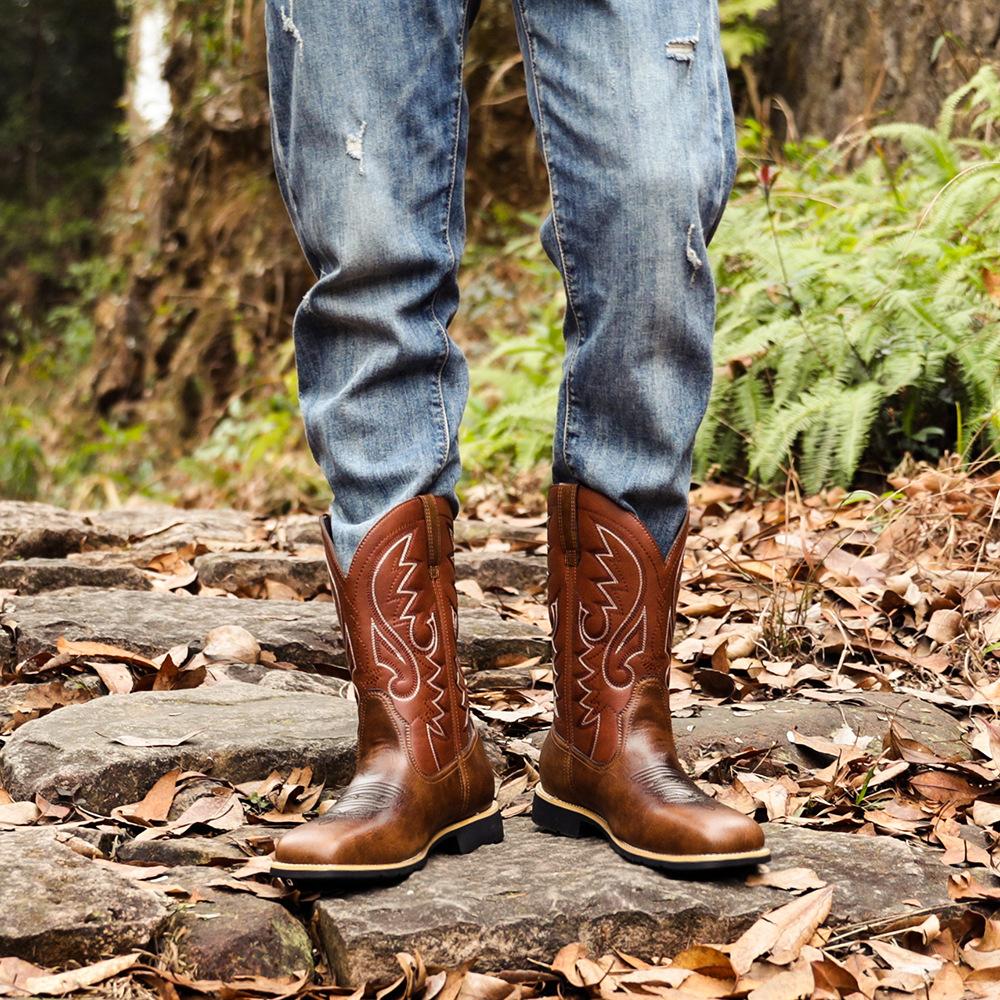 High Embroidered Vintage Cowboy Boots