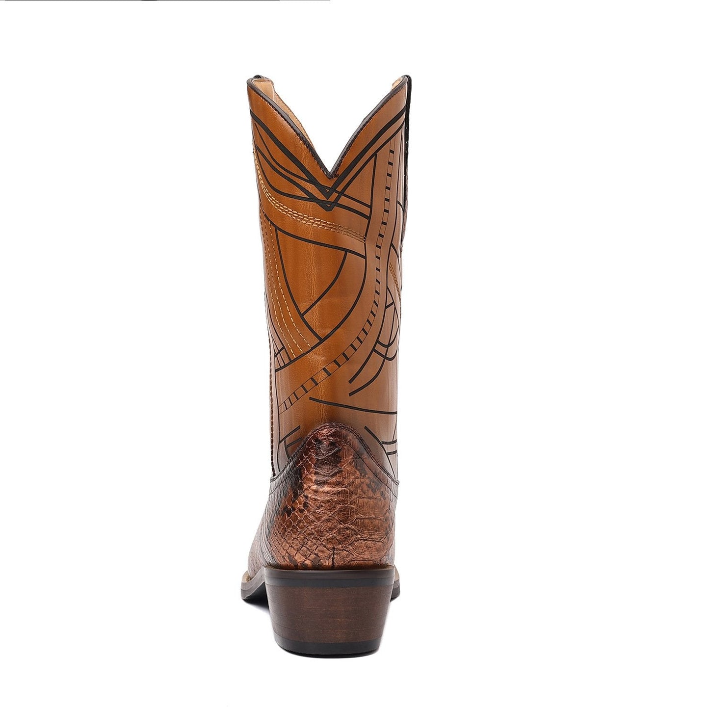 High Heeled Snake Print Cowboy Boots