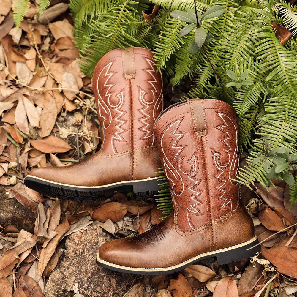 High Embroidered Vintage Cowboy Boots
